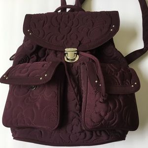 Vera Bradley Plum and Floral Quilted Backpack